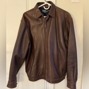 Polo by Ralph Lauren Vintage brown genuine leather zip up jacket, size M